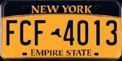 NY license plate FCF4013