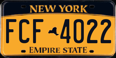 NY license plate FCF4022