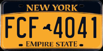 NY license plate FCF4041
