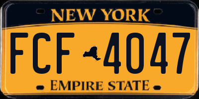 NY license plate FCF4047