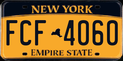 NY license plate FCF4060