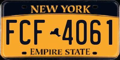 NY license plate FCF4061