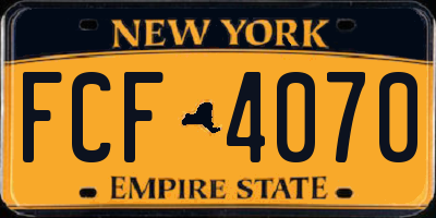 NY license plate FCF4070
