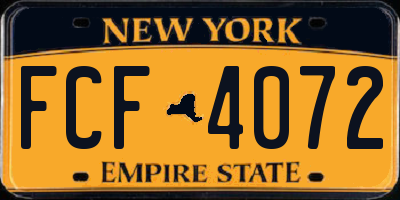 NY license plate FCF4072