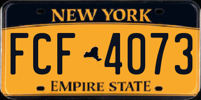 NY license plate FCF4073