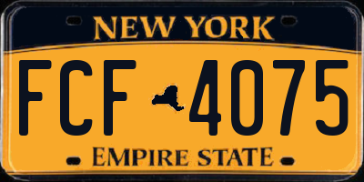 NY license plate FCF4075
