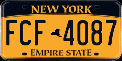 NY license plate FCF4087