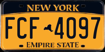 NY license plate FCF4097