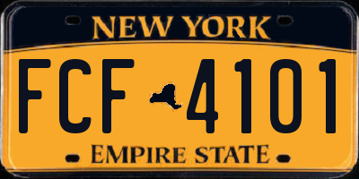 NY license plate FCF4101