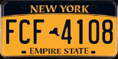 NY license plate FCF4108