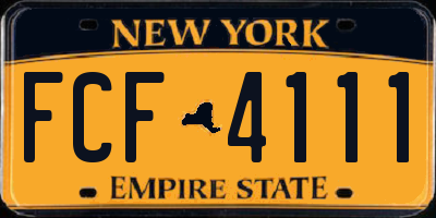 NY license plate FCF4111