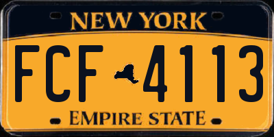 NY license plate FCF4113