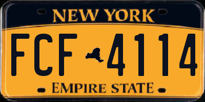 NY license plate FCF4114