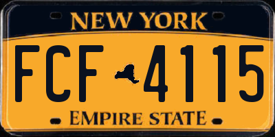 NY license plate FCF4115