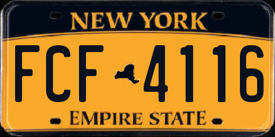 NY license plate FCF4116