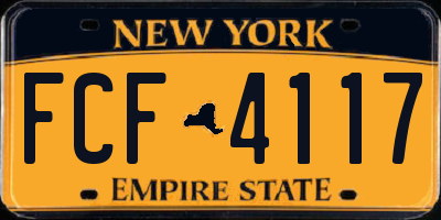 NY license plate FCF4117