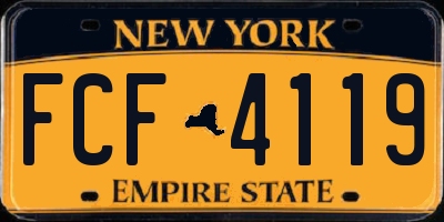 NY license plate FCF4119