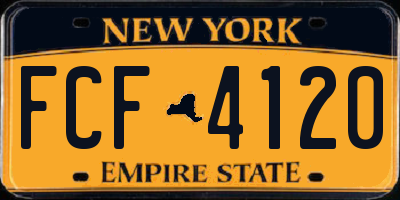 NY license plate FCF4120