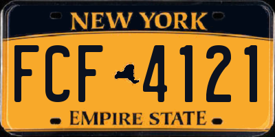 NY license plate FCF4121