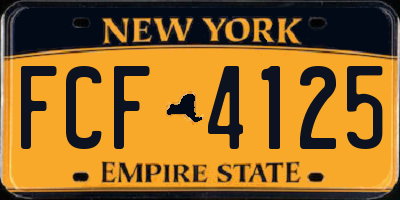 NY license plate FCF4125