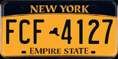 NY license plate FCF4127