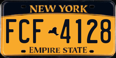 NY license plate FCF4128