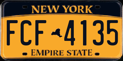 NY license plate FCF4135