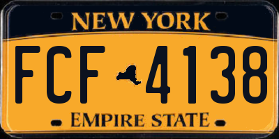 NY license plate FCF4138