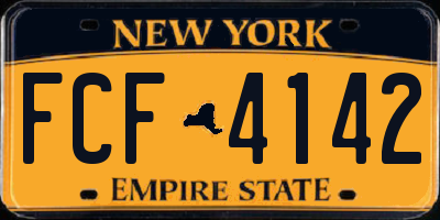 NY license plate FCF4142