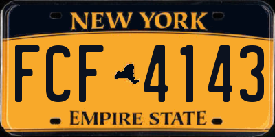 NY license plate FCF4143