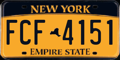 NY license plate FCF4151