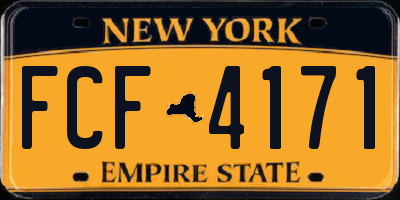 NY license plate FCF4171