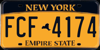 NY license plate FCF4174