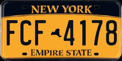 NY license plate FCF4178