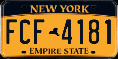 NY license plate FCF4181