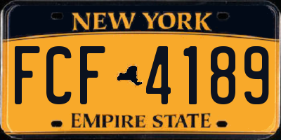 NY license plate FCF4189