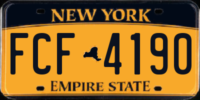 NY license plate FCF4190