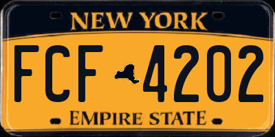 NY license plate FCF4202