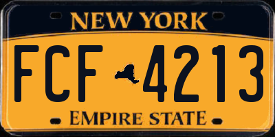 NY license plate FCF4213