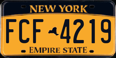 NY license plate FCF4219
