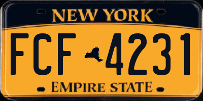 NY license plate FCF4231