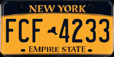NY license plate FCF4233
