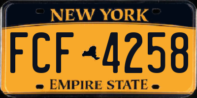 NY license plate FCF4258