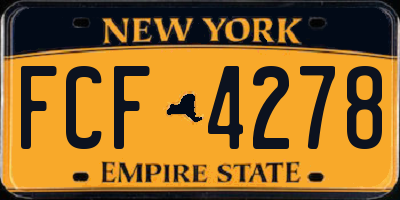 NY license plate FCF4278