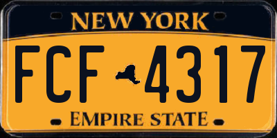 NY license plate FCF4317