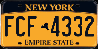NY license plate FCF4332