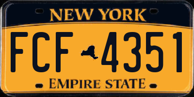 NY license plate FCF4351