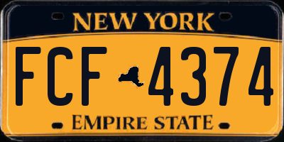NY license plate FCF4374