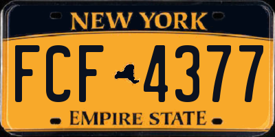 NY license plate FCF4377