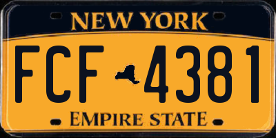 NY license plate FCF4381